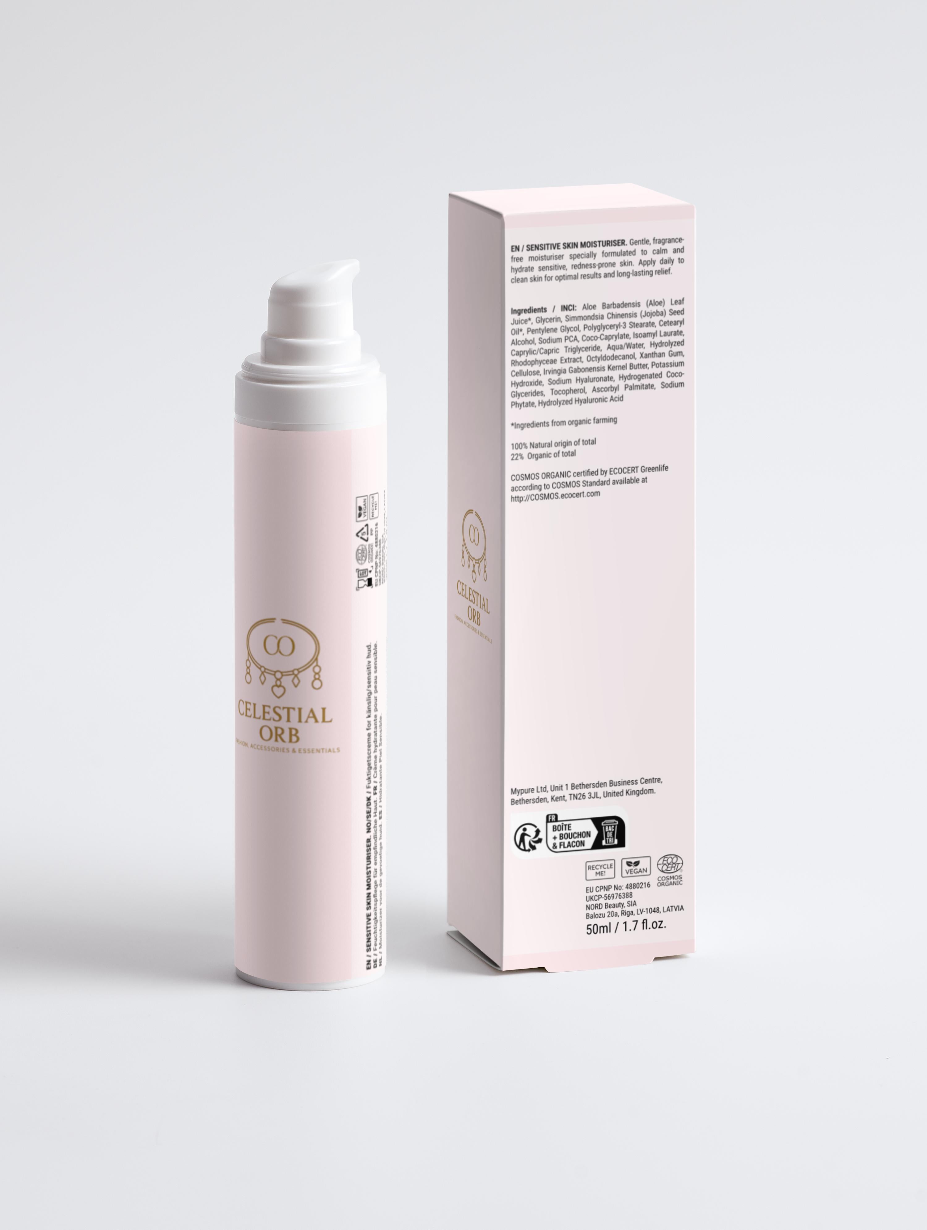 Moonlight Comfort Emulsion with packaging – gentle hydrating emulsion by Celestial Orb Essentials