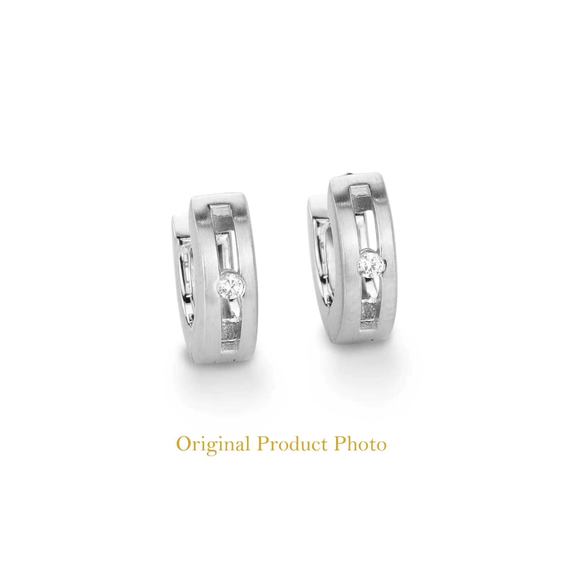 Sterling silver hoop earrings with crystal stone – elegant Aurora’s Halo huggie earrings for women