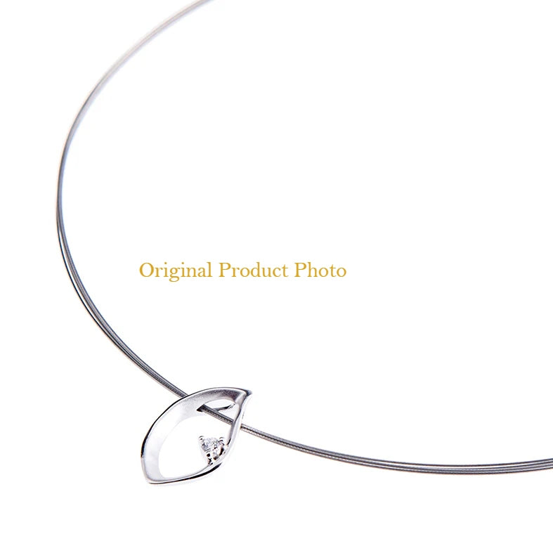 Blue Oyster silver collier necklace with crystal pendant – elegant sterling silver women’s necklace