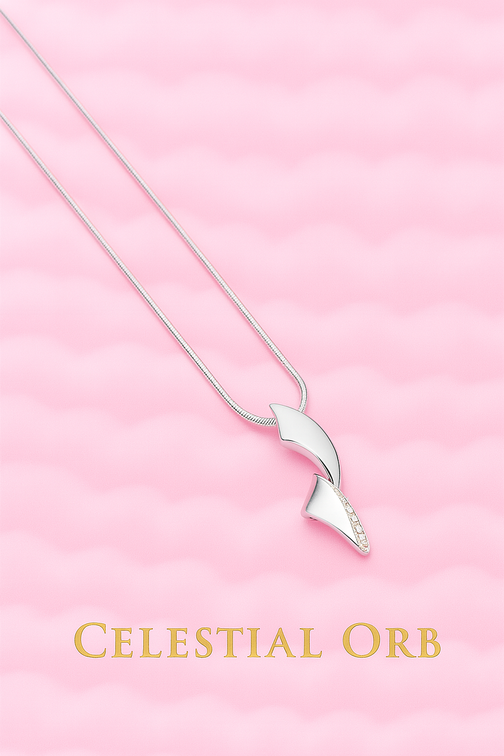 Sterling silver pendant necklace with pavé stones – elegant Florence collier for women