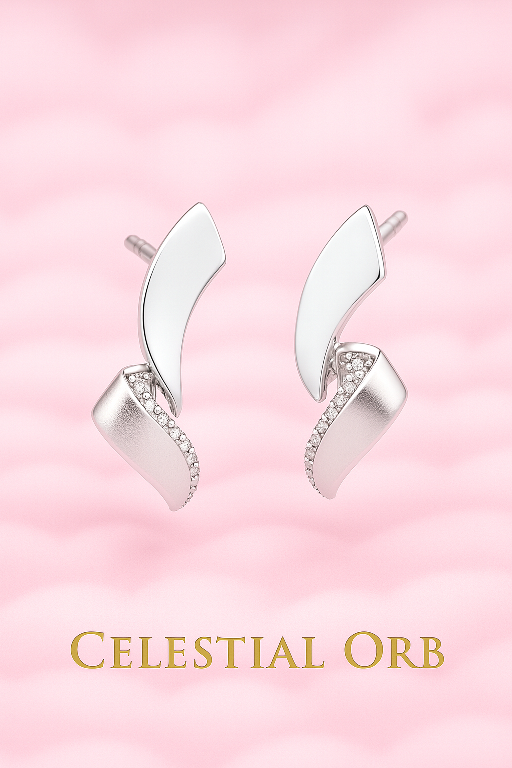 Sterling silver stud earrings with crystal accent – elegant Florence earrings for women