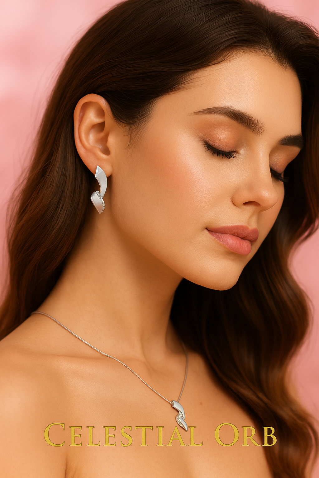 Sterling silver pendant necklace with pavé stones – elegant Florence collier for women