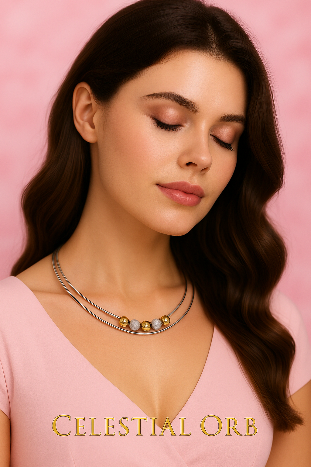 Sterling silver multi-strand necklace with gold and silver beads – elegant Madeira collier for women