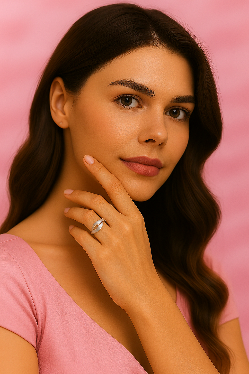 Silver leaf ring – minimalist sterling silver women’s ring with modern design