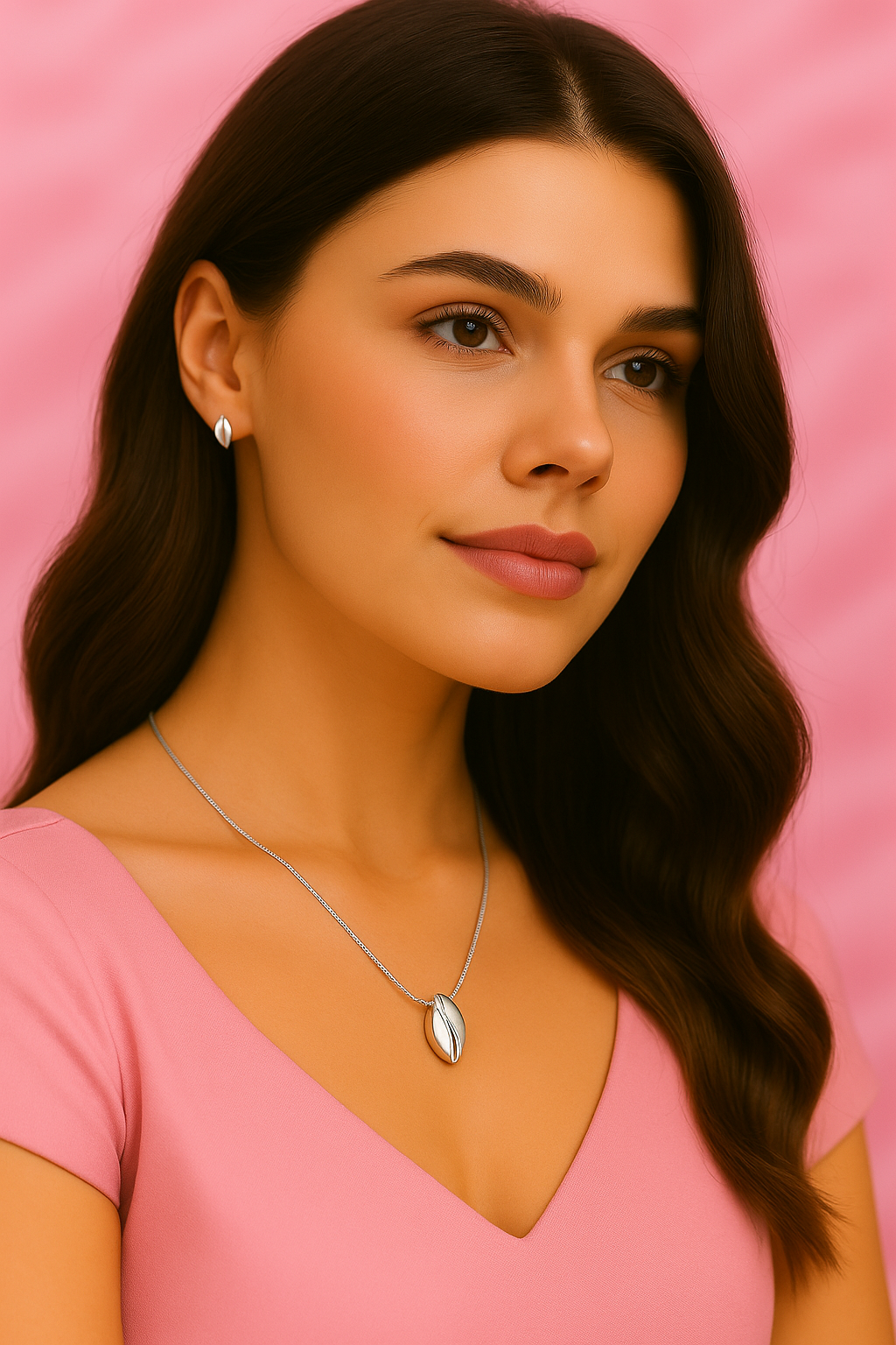 Silver leaf pendant necklace – minimalist sterling silver women’s necklace