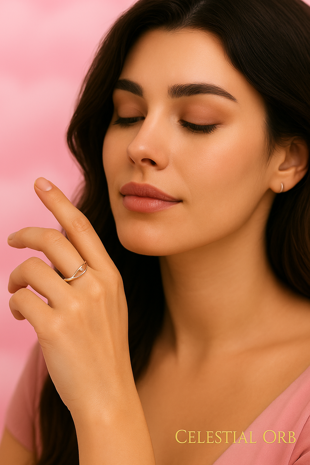 Sterling silver ring with trillion cut stone – elegant Blue Oyster open band design for women