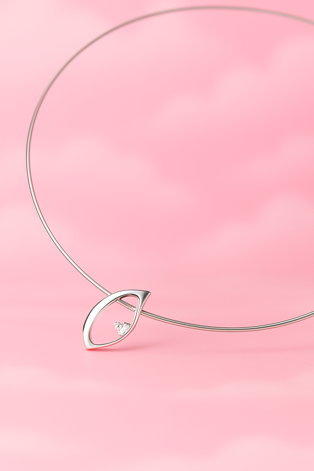 Blue Oyster silver collier necklace with crystal pendant – elegant sterling silver women’s necklace