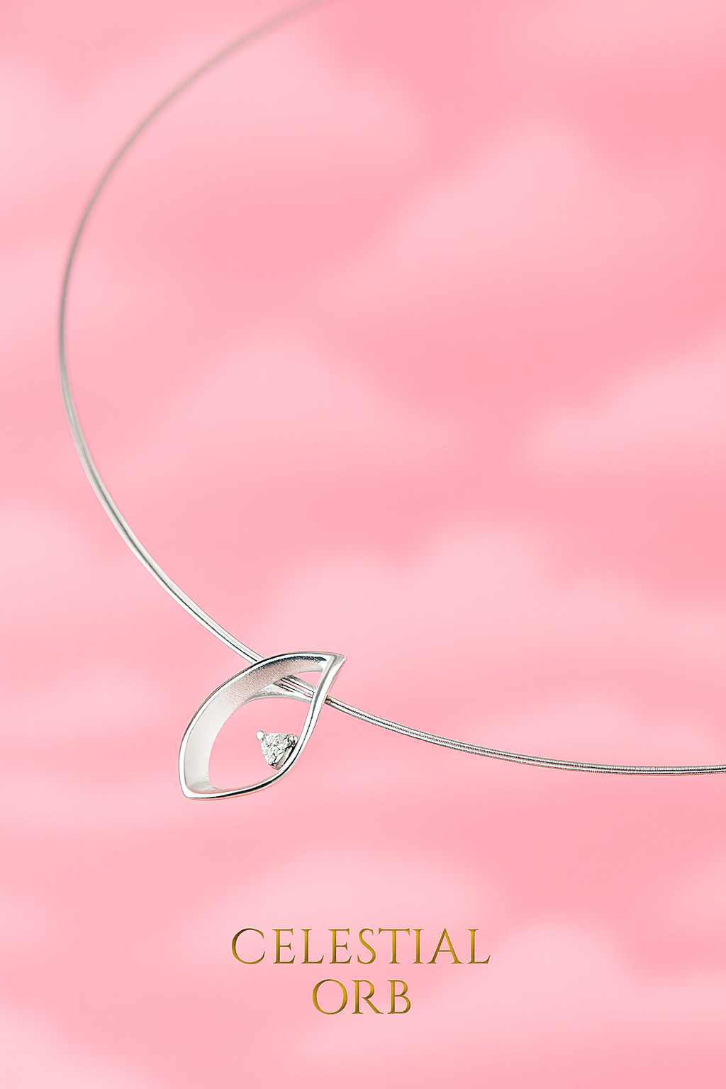 Blue Oyster silver collier necklace with crystal pendant – elegant sterling silver women’s necklace