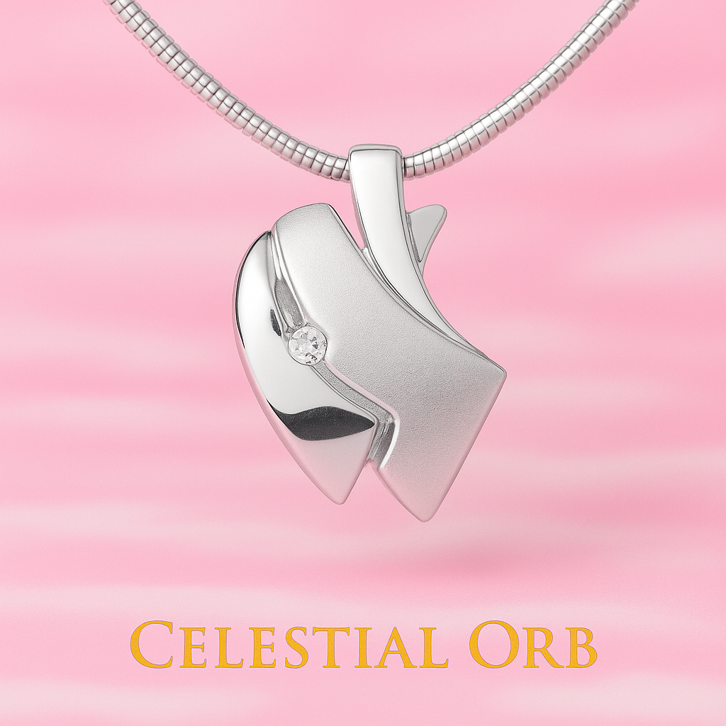 Sterling silver necklace with modern geometric pendant – elegant Storm collier for women