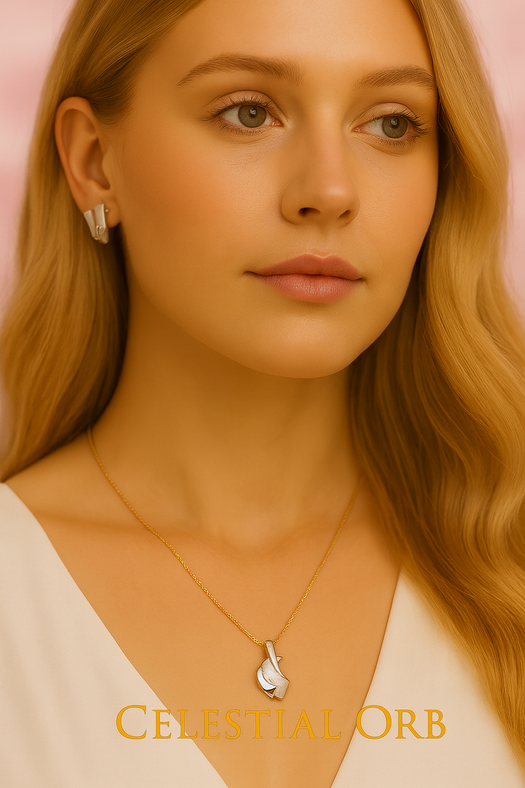 Sterling silver necklace with modern geometric pendant – elegant Storm collier for women