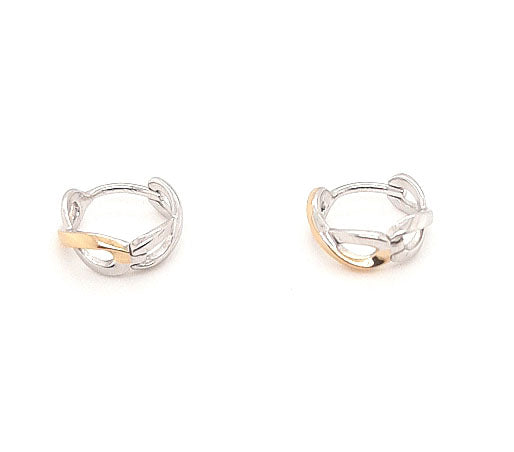 Eternity earrings – sterling silver and gold two-tone infinity hoop earrings