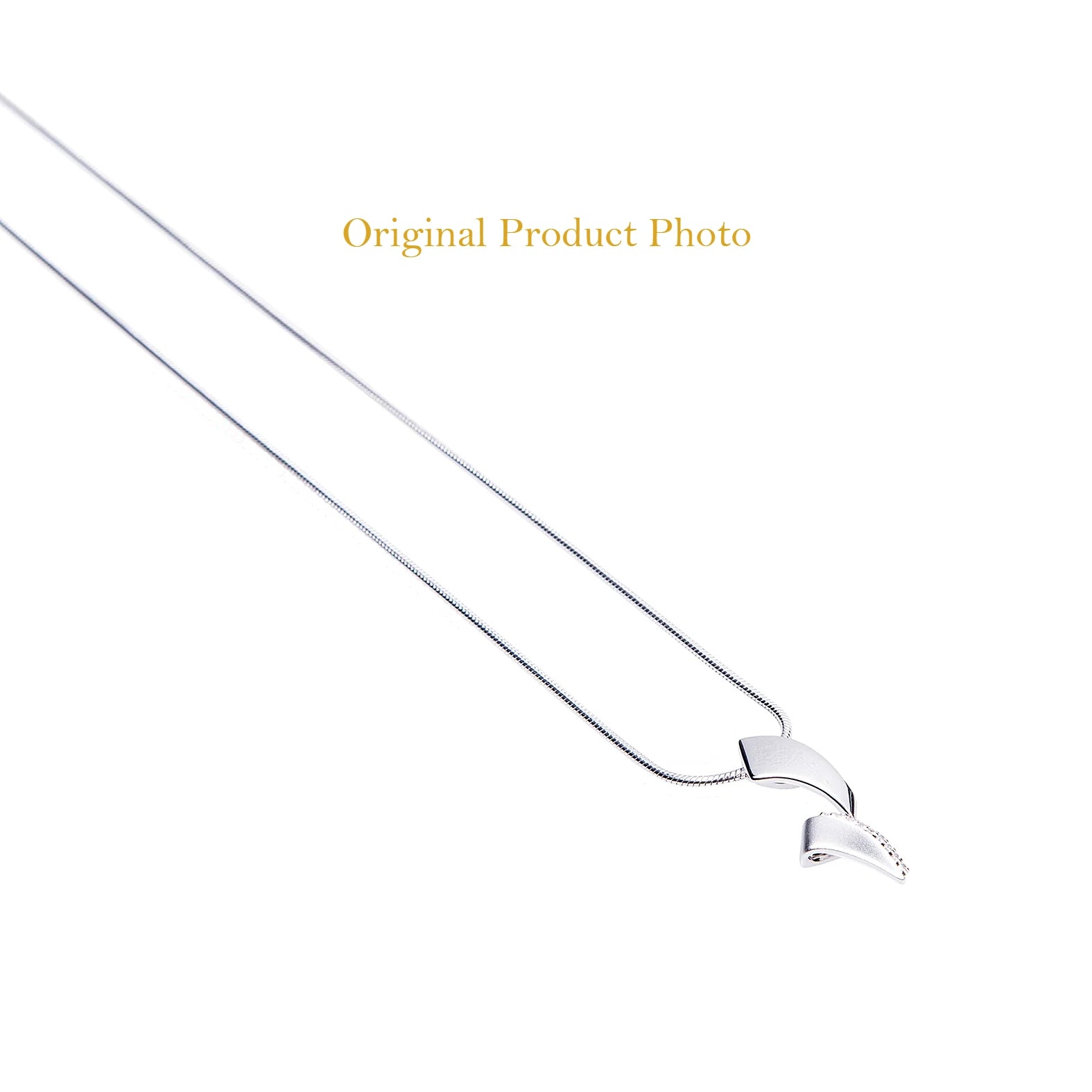 Sterling silver pendant necklace with pavé stones – elegant Florence collier for women