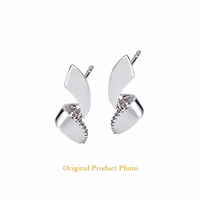 Sterling silver stud earrings with crystal accent – elegant Florence earrings for women