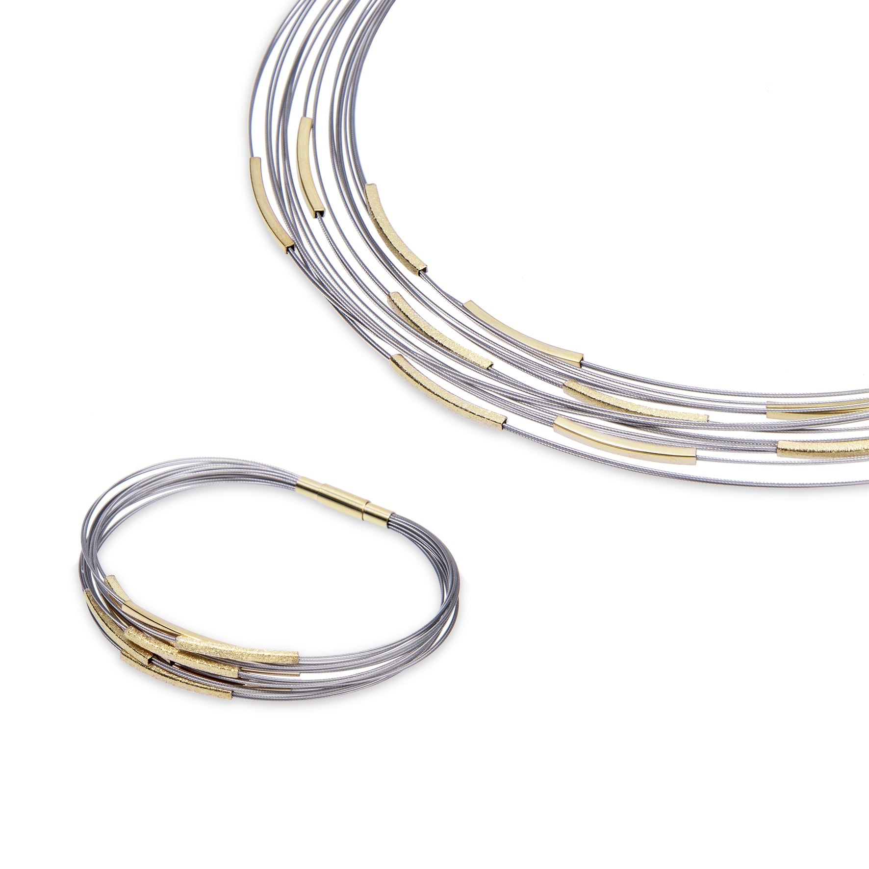 Gold and silver multi strand bracelet – elegant women’s fashion bangle for everyday wear