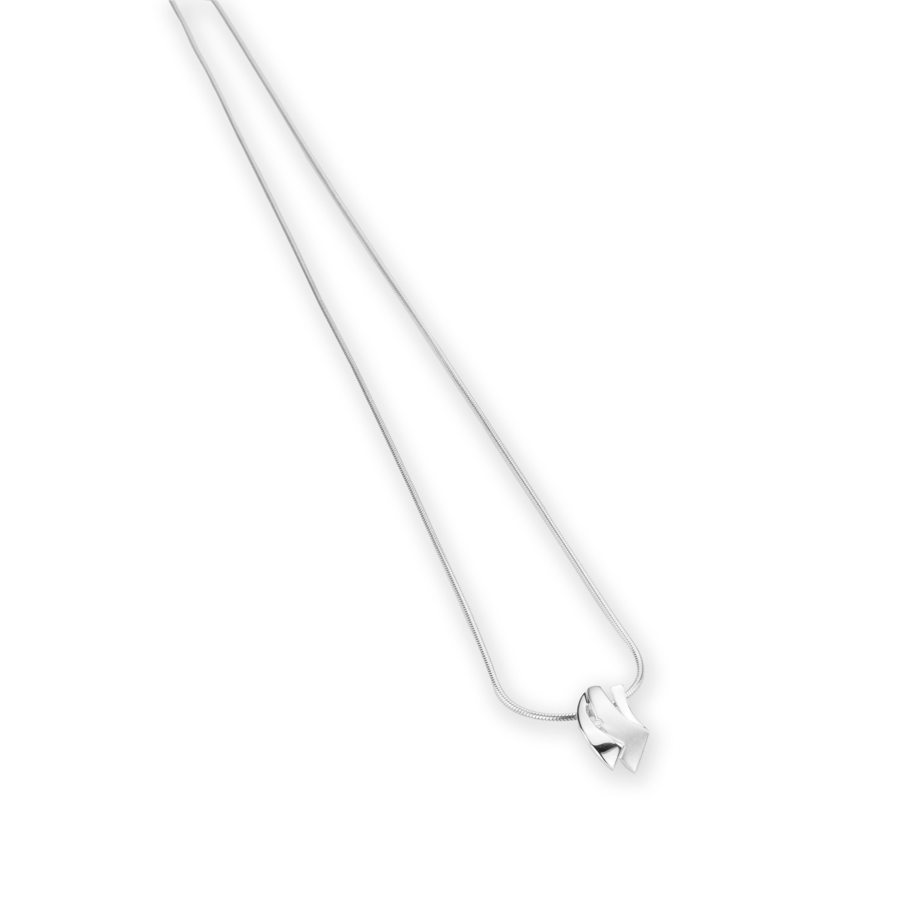 Sterling silver necklace with modern geometric pendant – elegant Storm collier for women