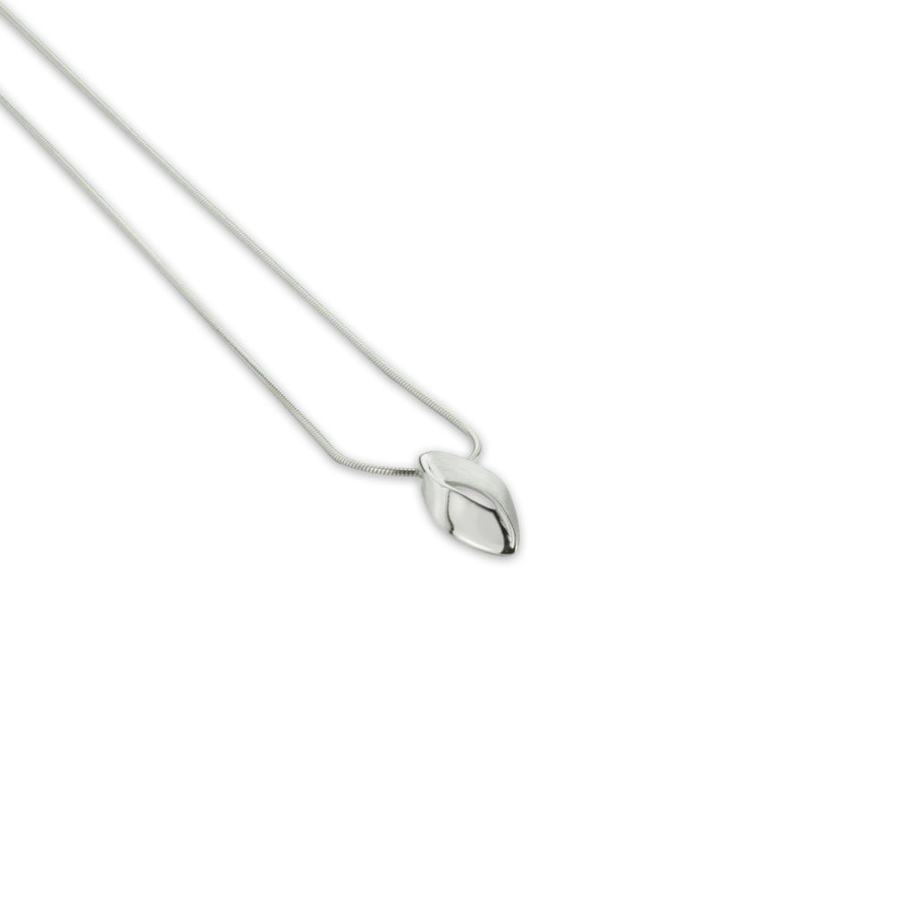 Silver leaf pendant necklace – minimalist sterling silver women’s necklace