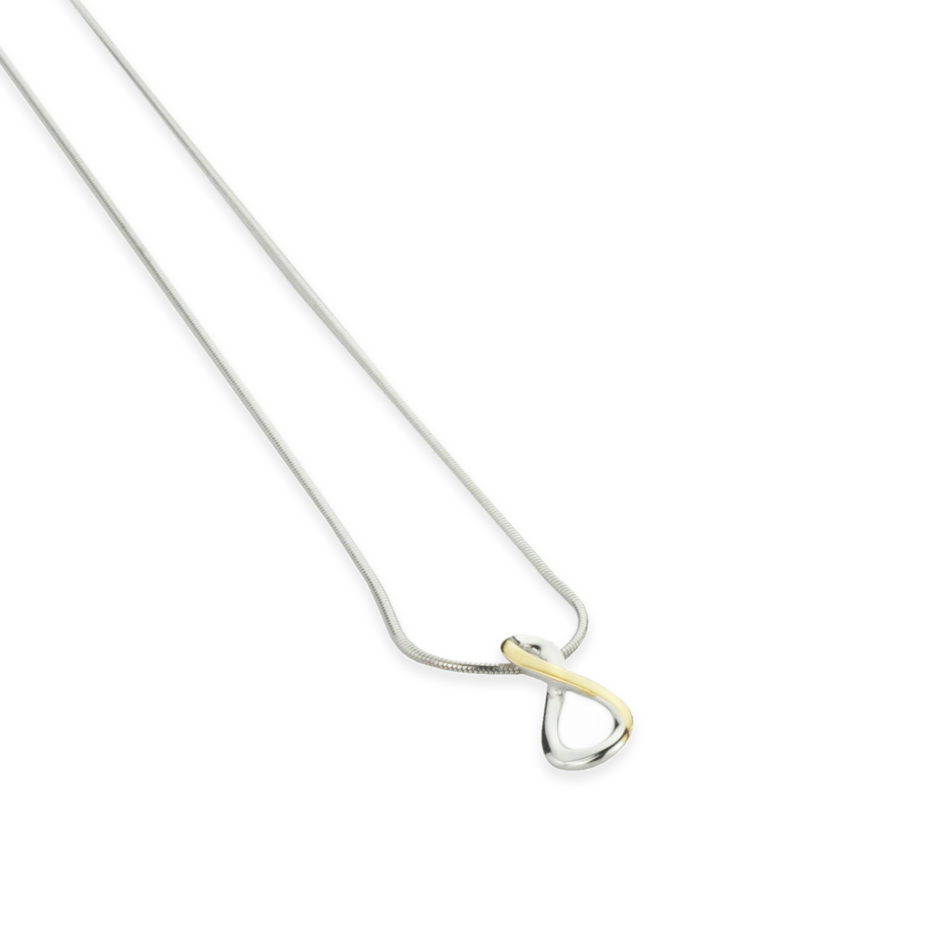 Silver and gold pendant necklace – elegant sterling silver Eternity collier for women