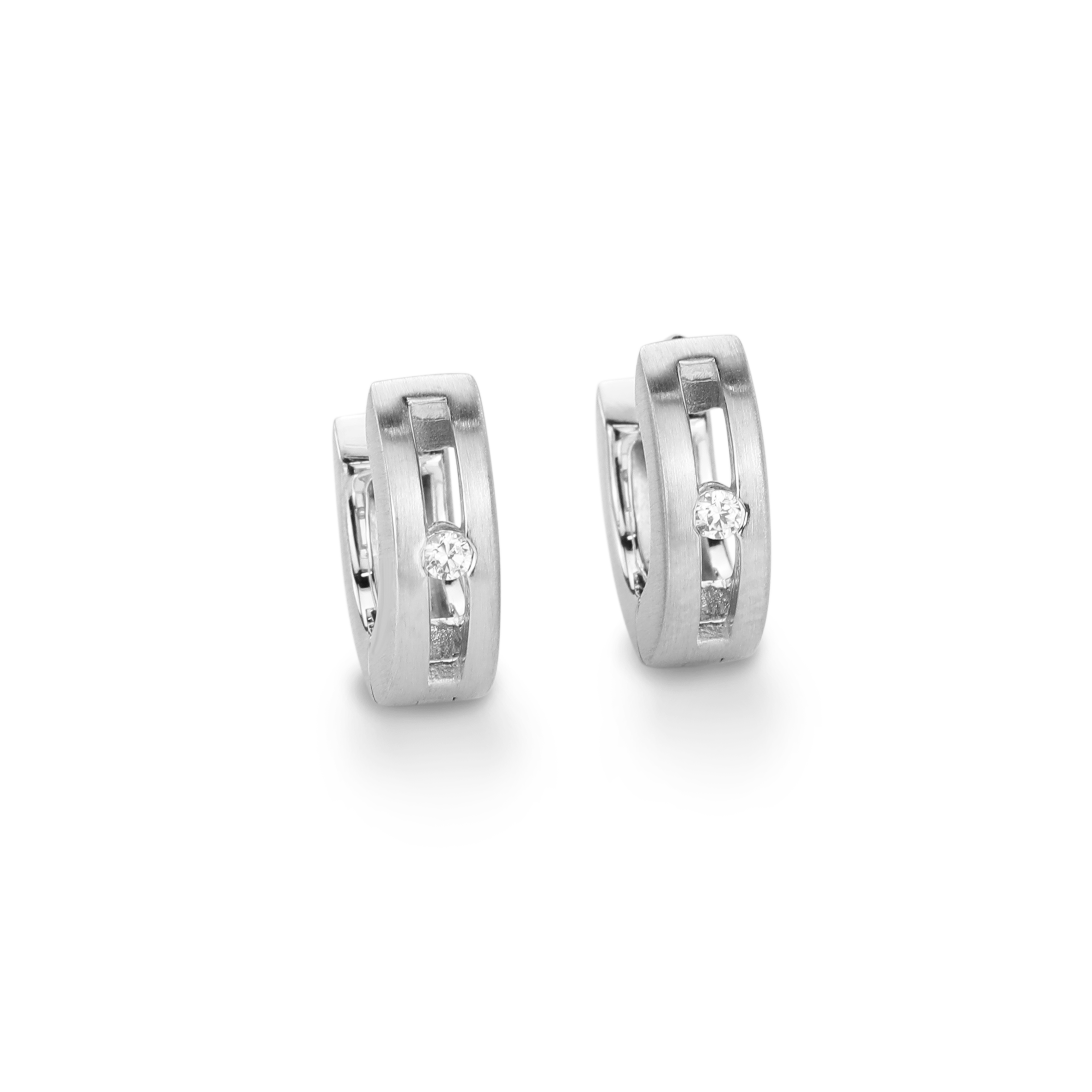 Sterling silver hoop earrings with crystal stone – elegant Aurora’s Halo huggie earrings for women