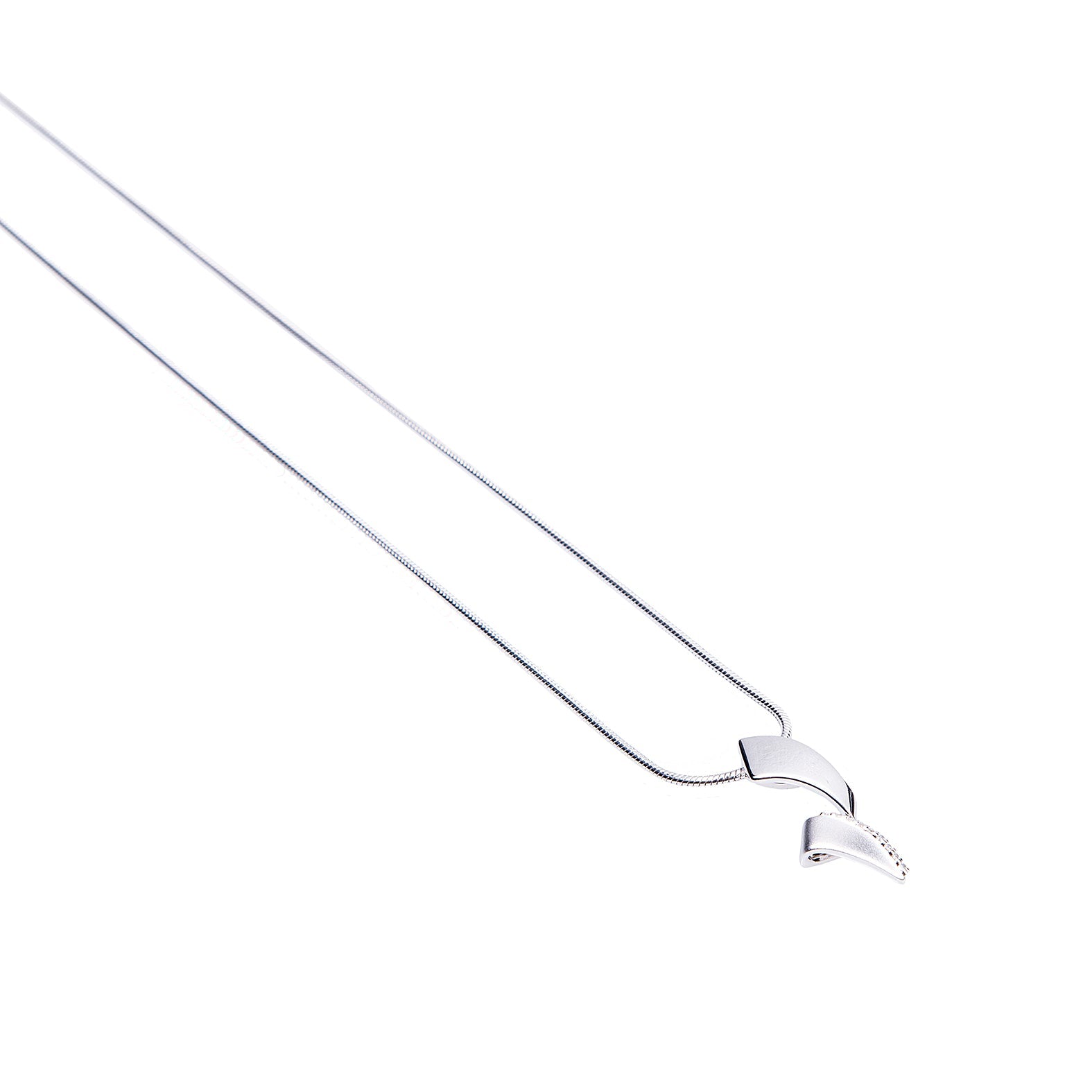 Sterling silver pendant necklace with pavé stones – elegant Florence collier for women