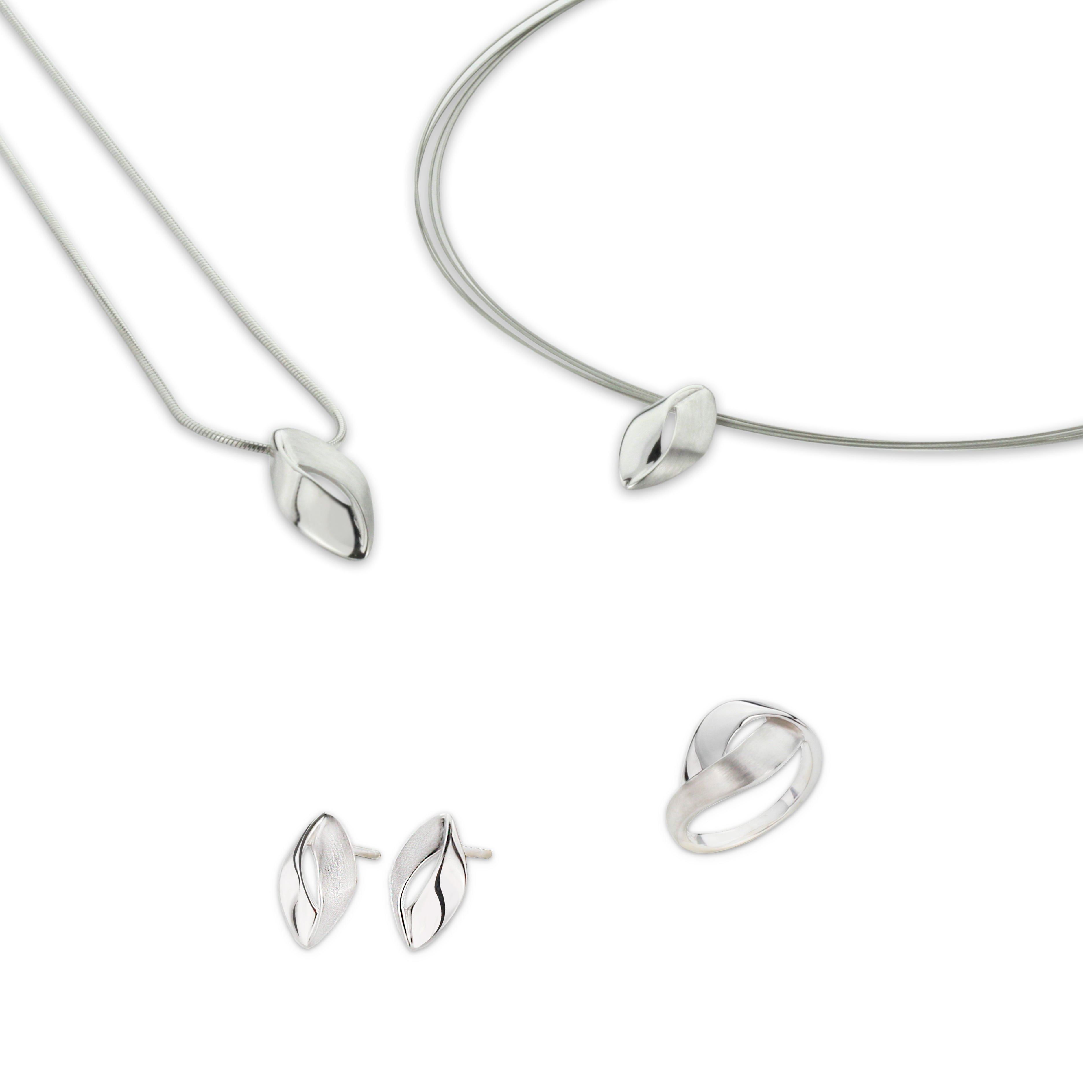 Silver leaf pendant necklace – minimalist sterling silver women’s necklace