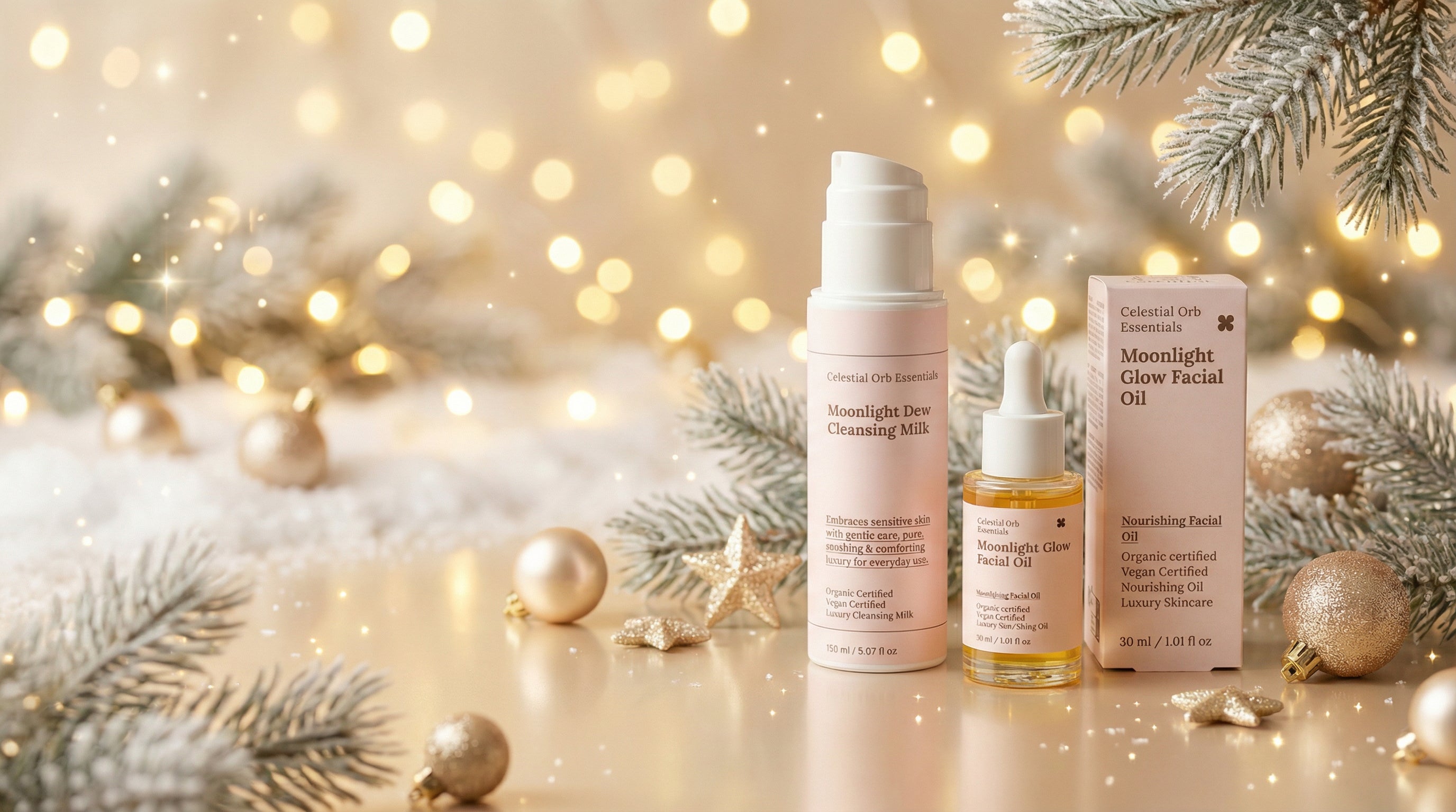 Moonlight Face Care Set – hydrating cleansing milk and nourishing facial oil by Celestial Orb Essentials