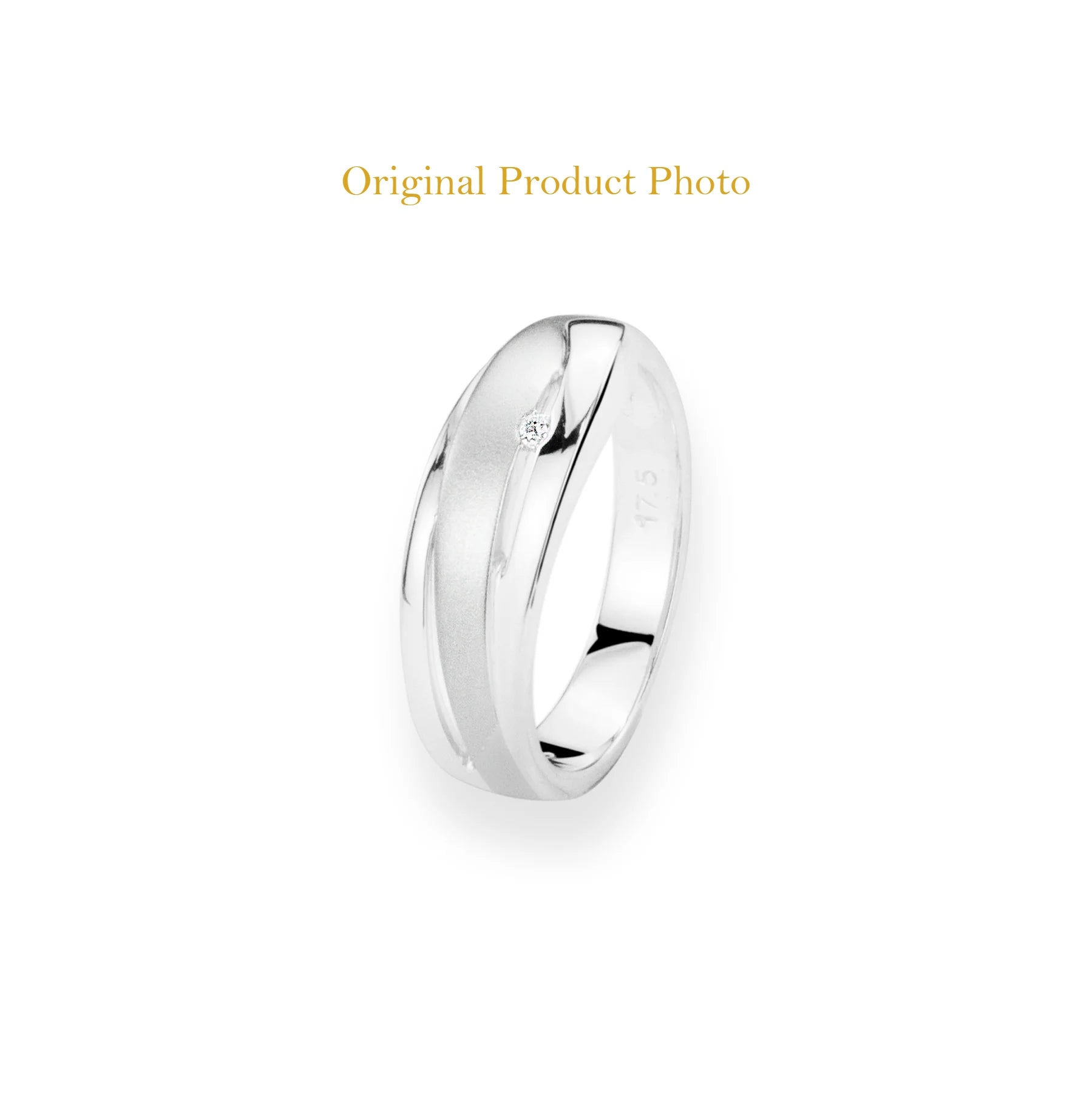 Storm Ring – sterling silver women’s ring with polished and matte finish, diamond accent