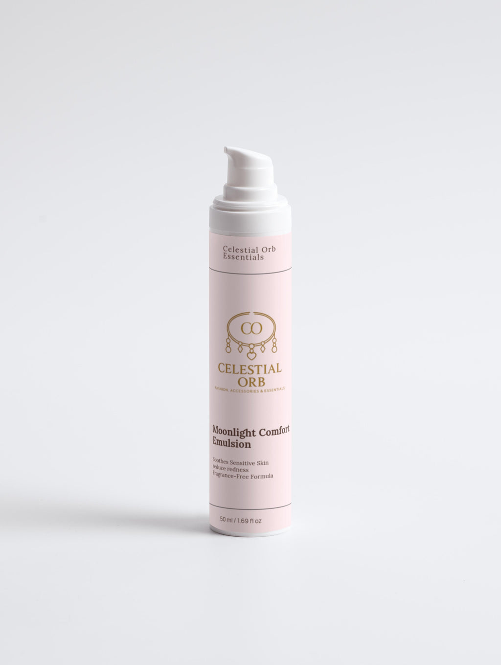 Moonlight Comfort Emulsion with packaging – gentle hydrating emulsion by Celestial Orb Essentials
