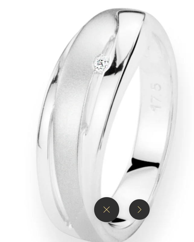 Storm Ring – sterling silver women’s ring with polished and matte finish, diamond accent